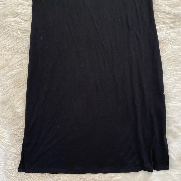 Eileen Fisher Black Bateau Neck Short Sleeve Dress - Picture 3 of 10